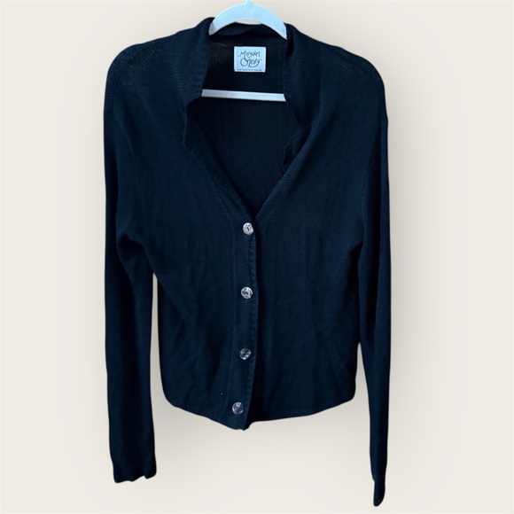Margaret O'Leary Sweaters - Margaret O’Leary Black lightweight button front cardigan long sleeve EUC